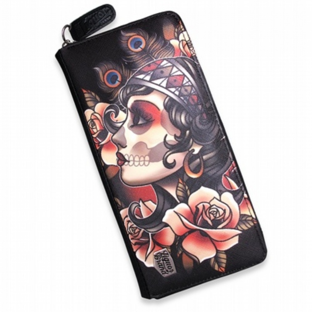 Liquor Brand Gypsy Rose Wallet Roses Gothic Punk